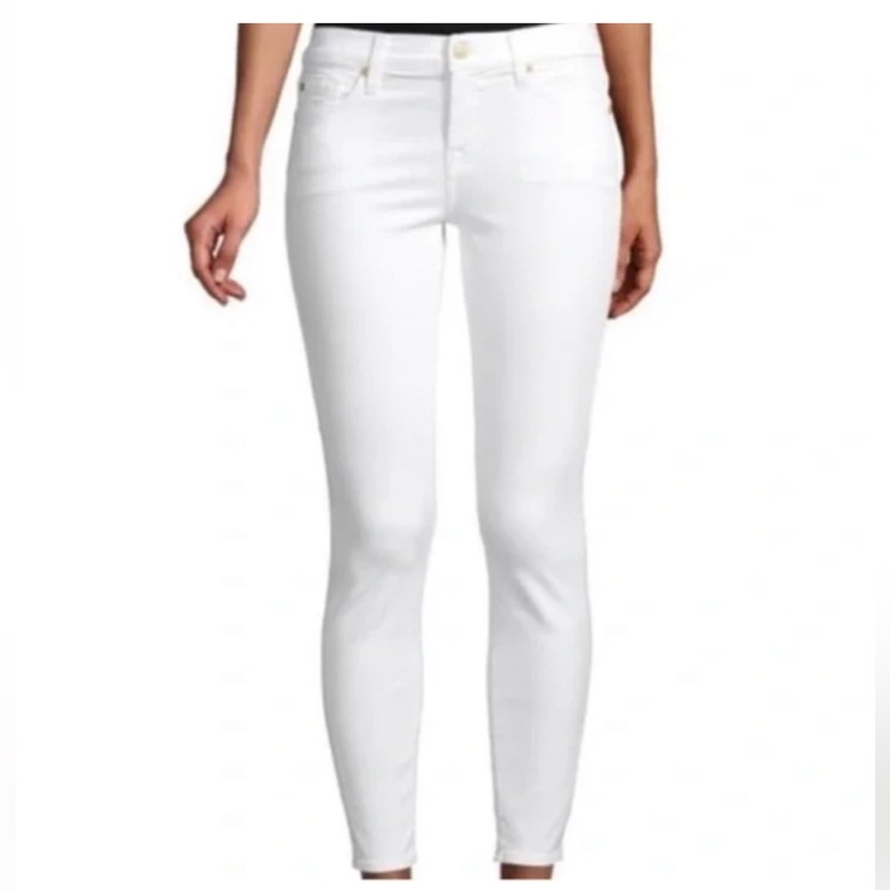 7 For All Mankind Womens Winter White Skinny Jeans Size 29